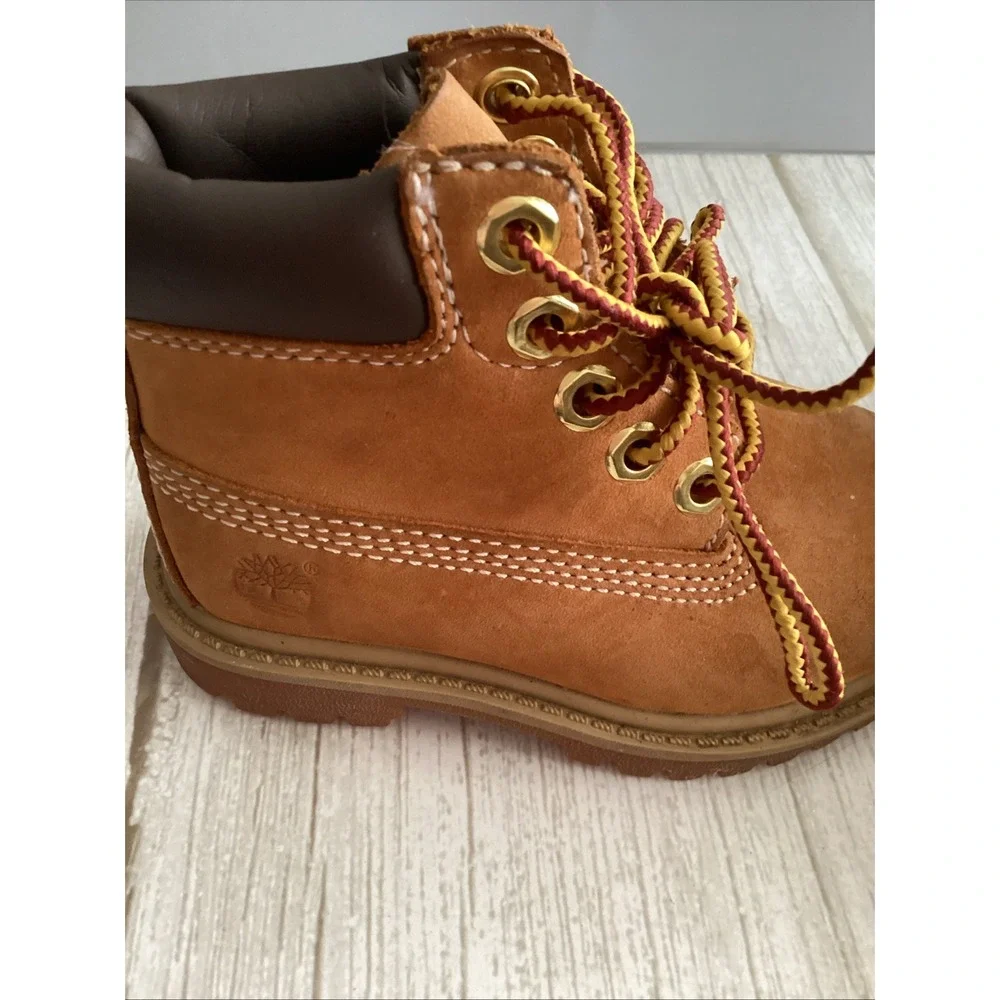 Timberland Toddler Nubuck Leather Lug Sole Lace Up Ankle Boots Brown Size 5 M US